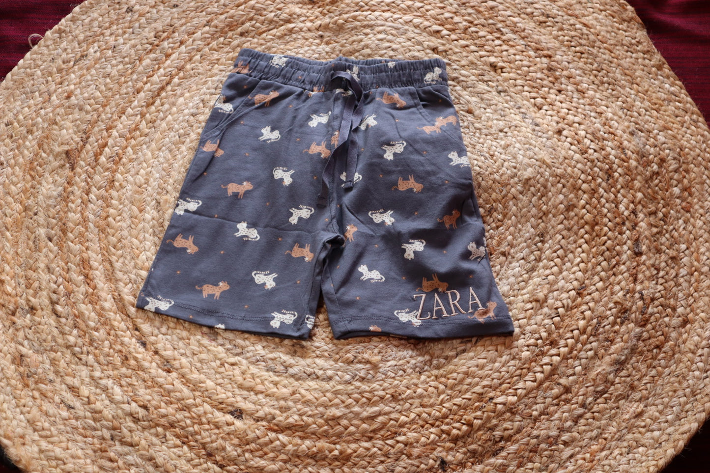 Cotton Unisex Grey Cat Print Co-ord Set