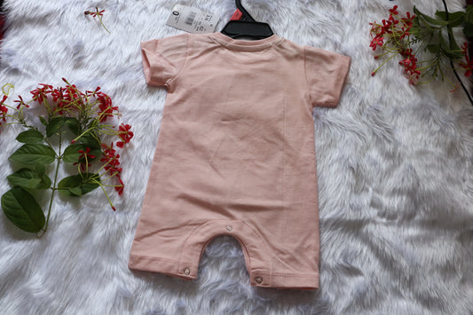 Baby Girl Minnie Print Romper Cotton – Pink