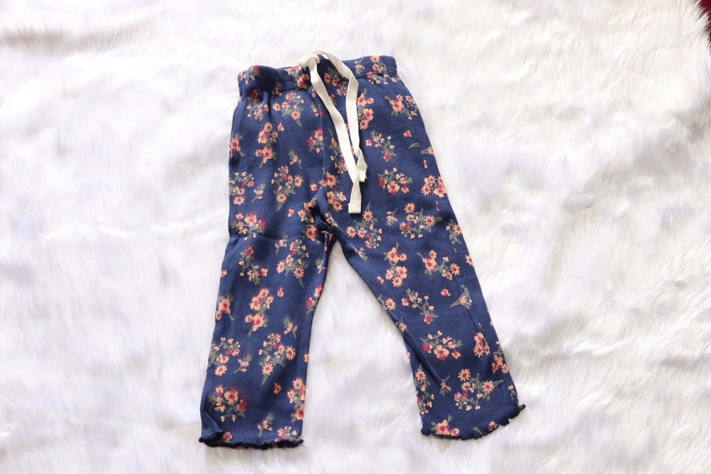 Premium Ribbed Cotton Floral Print Co-ord Set for Baby Girls