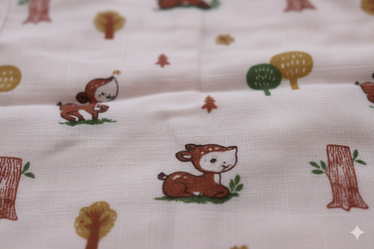Muslin Sleeveless Jabla & Shorts Set – Woodland Print – photo 2