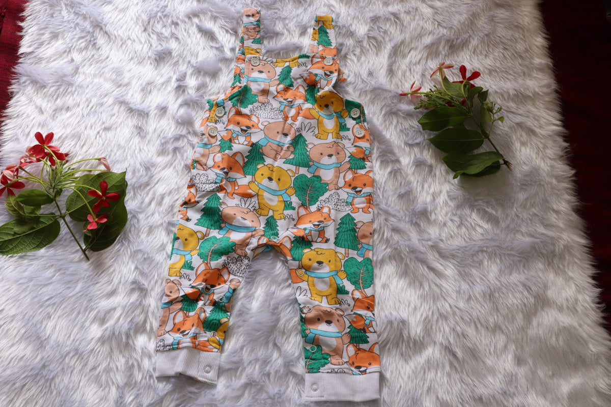 Babyhug Woodland Friends Dungaree Set