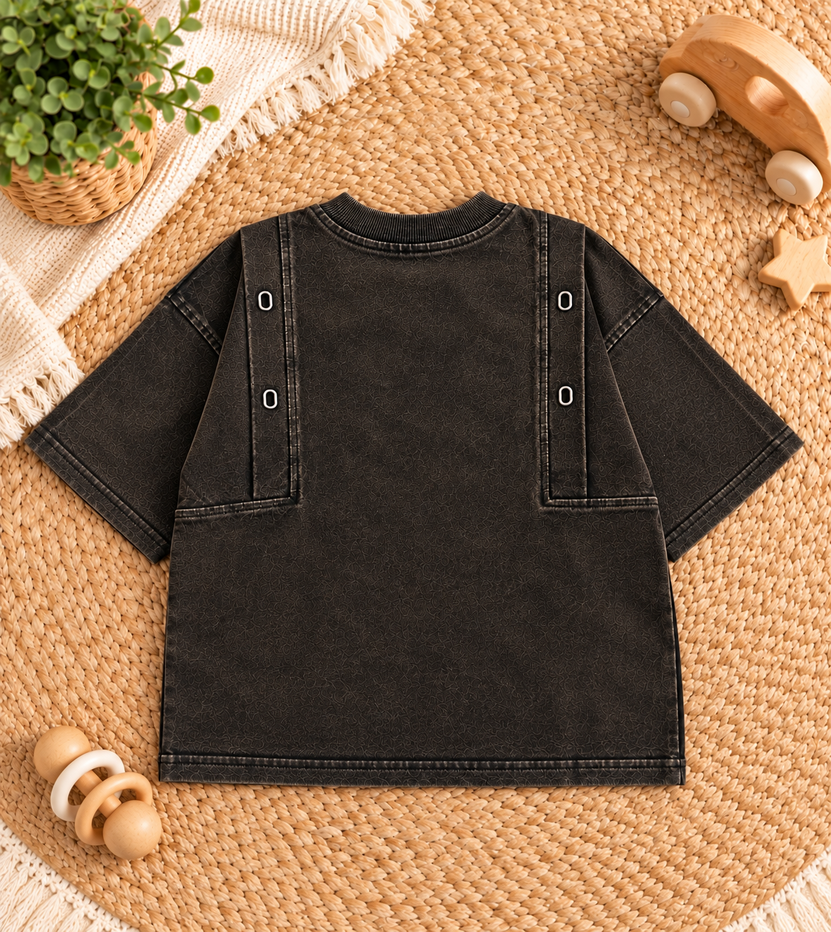 Washed Black Oversized Graphic T-Shirt – 240 GSM – photo 5