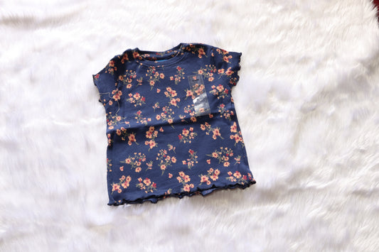 Premium Ribbed Cotton Floral Print Co-ord Set for Baby Girls