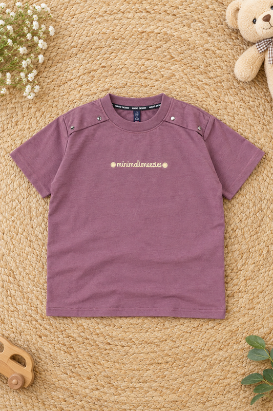 Mauve Minimalist Print Oversized T-Shirt – 240 GSM – photo 2