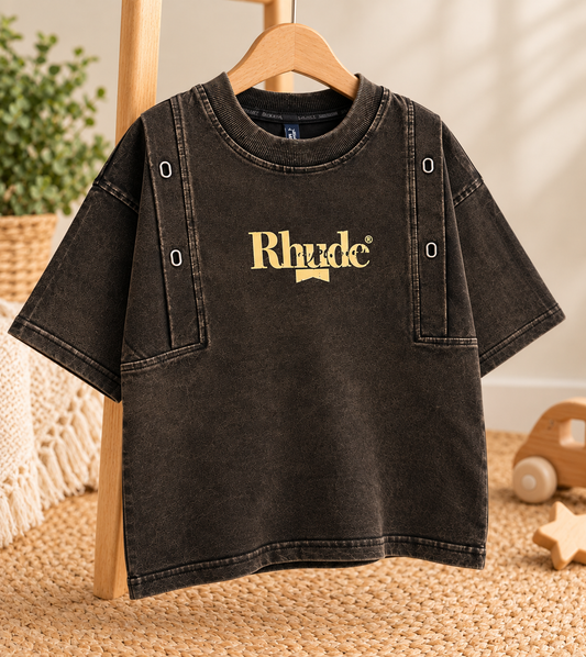 Washed Black Oversized Graphic T-Shirt – 240 GSM – photo 2