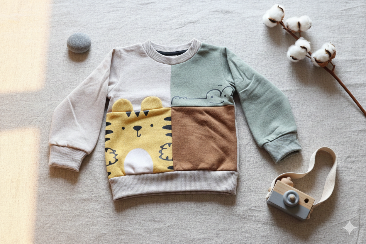 Safari Friends Color Block Winter Co-Ord Set for Babies