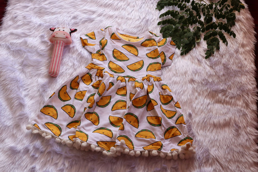 Cotton Baby Girl Frock – Watermelon Print Dress