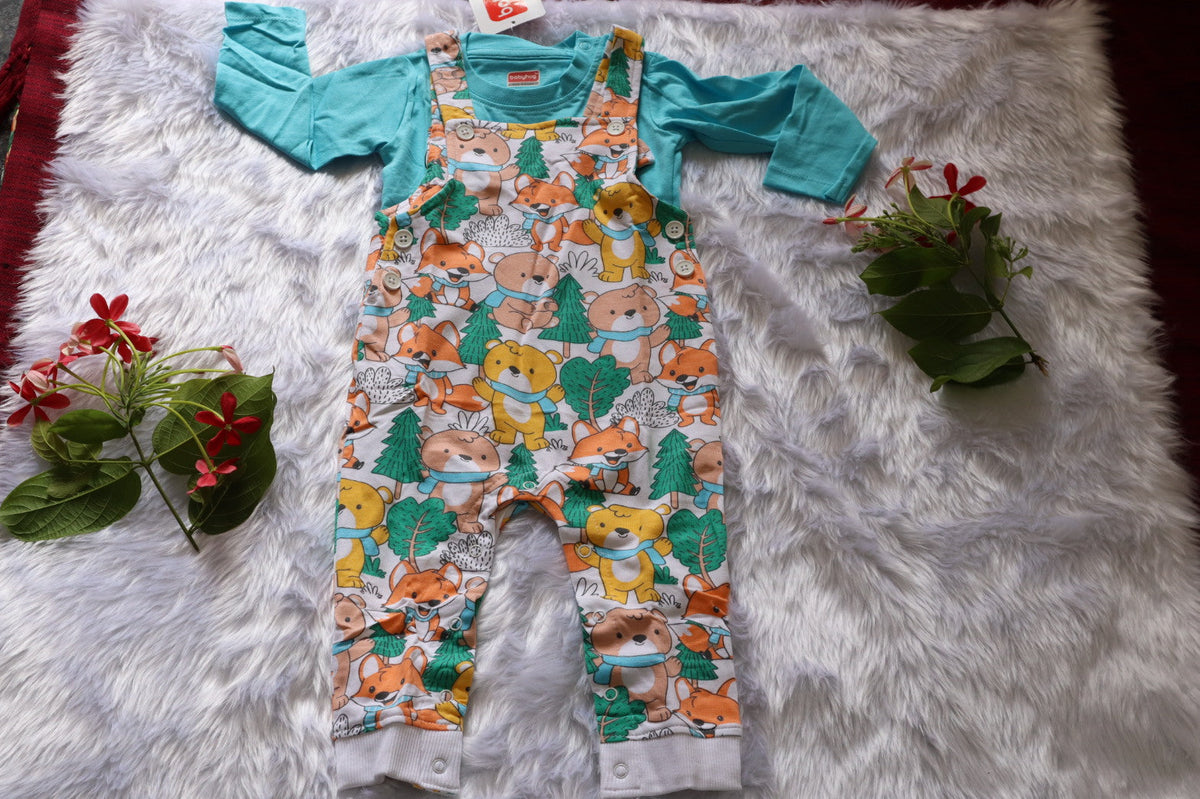 Babyhug Woodland Friends Dungaree Set
