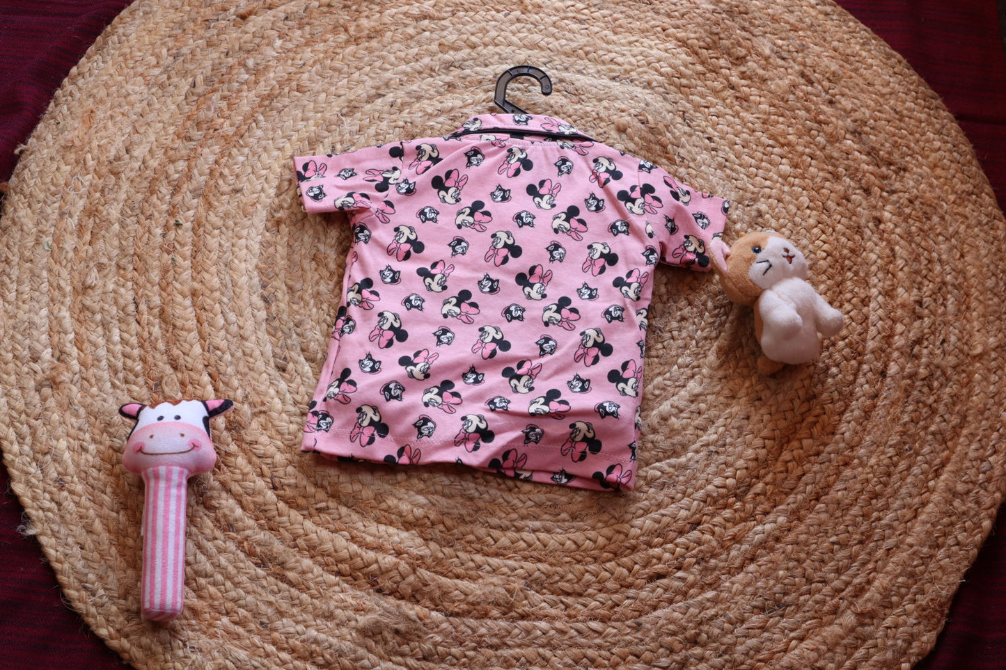 Cotton Girl Mickey Minnie Print Nightsuit
