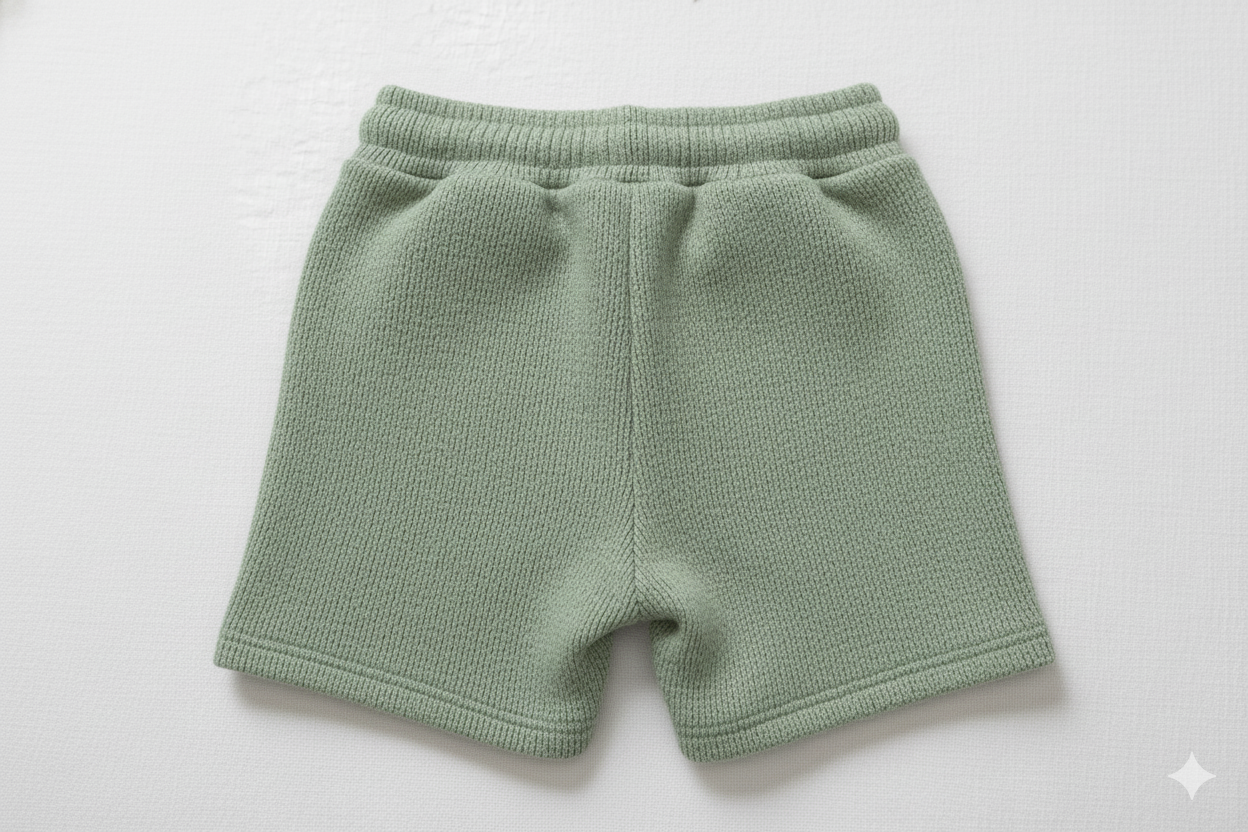 Little Explorer Knit Shorts (Light Military Green)