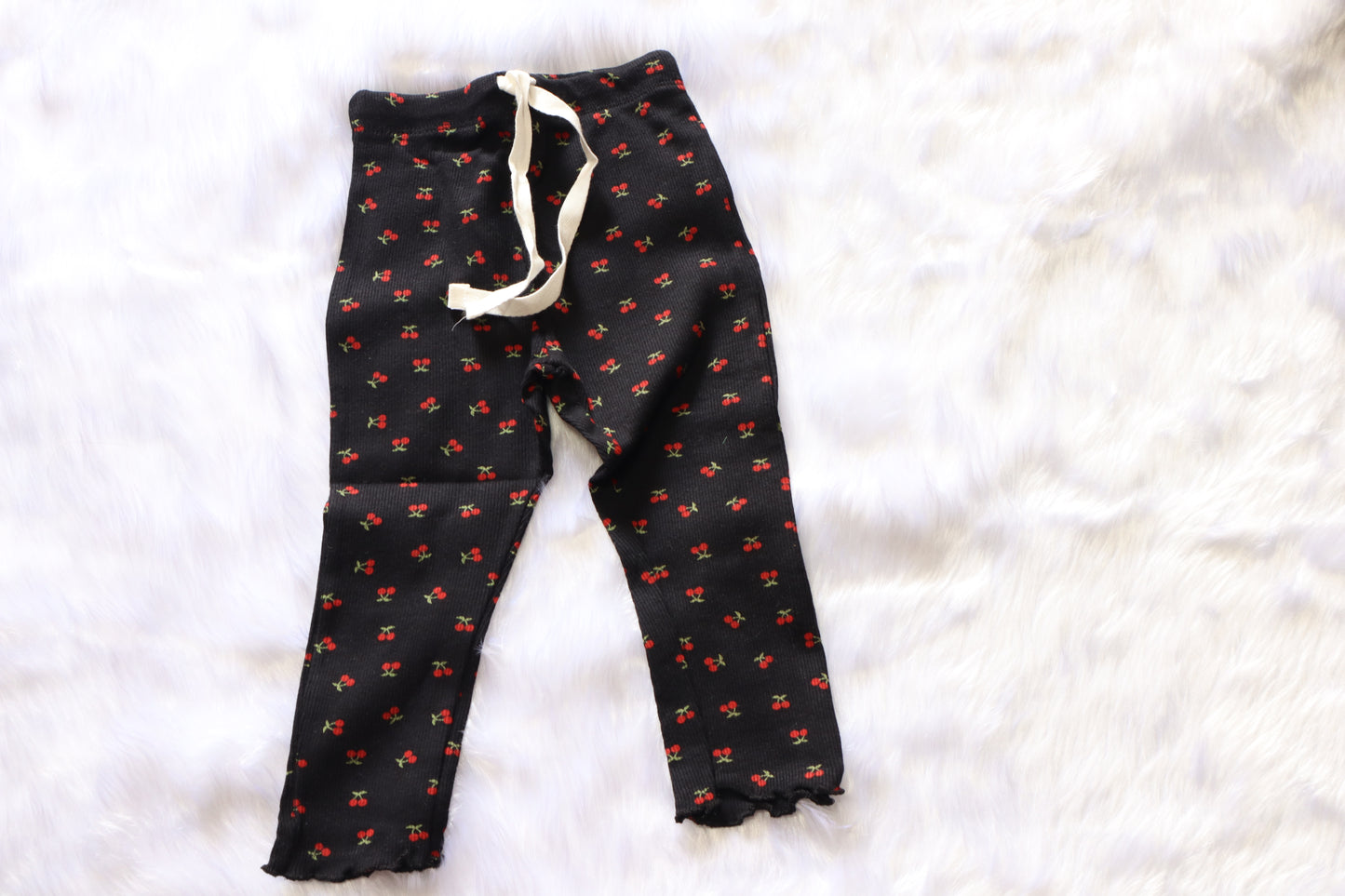 Cotton Ribbed Cherry Print Co-ord Set for Baby Girls