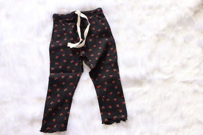 Cotton Ribbed Cherry Print Co-ord Set for Baby Girls – photo 3
