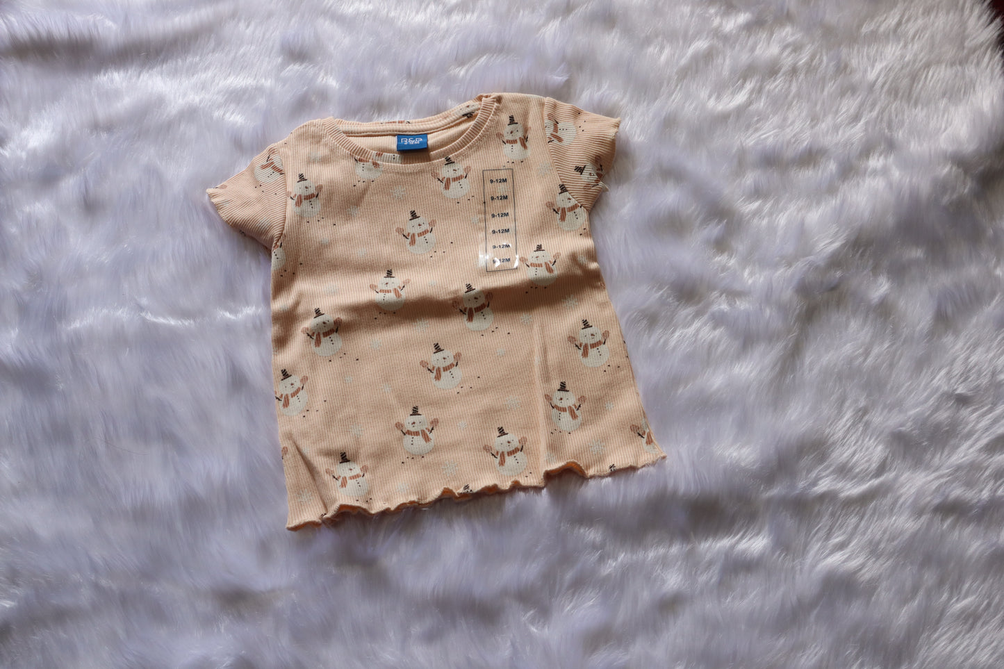 Premium Ribbed Cotton Snowman Print Co-ord Set for Baby Girls