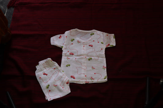Muslin Half Sleeve Coord Set