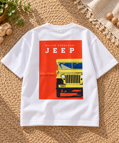 White Oversized Graphic T-Shirt – Retro 4x4 Print – 240 GSM – photo 4