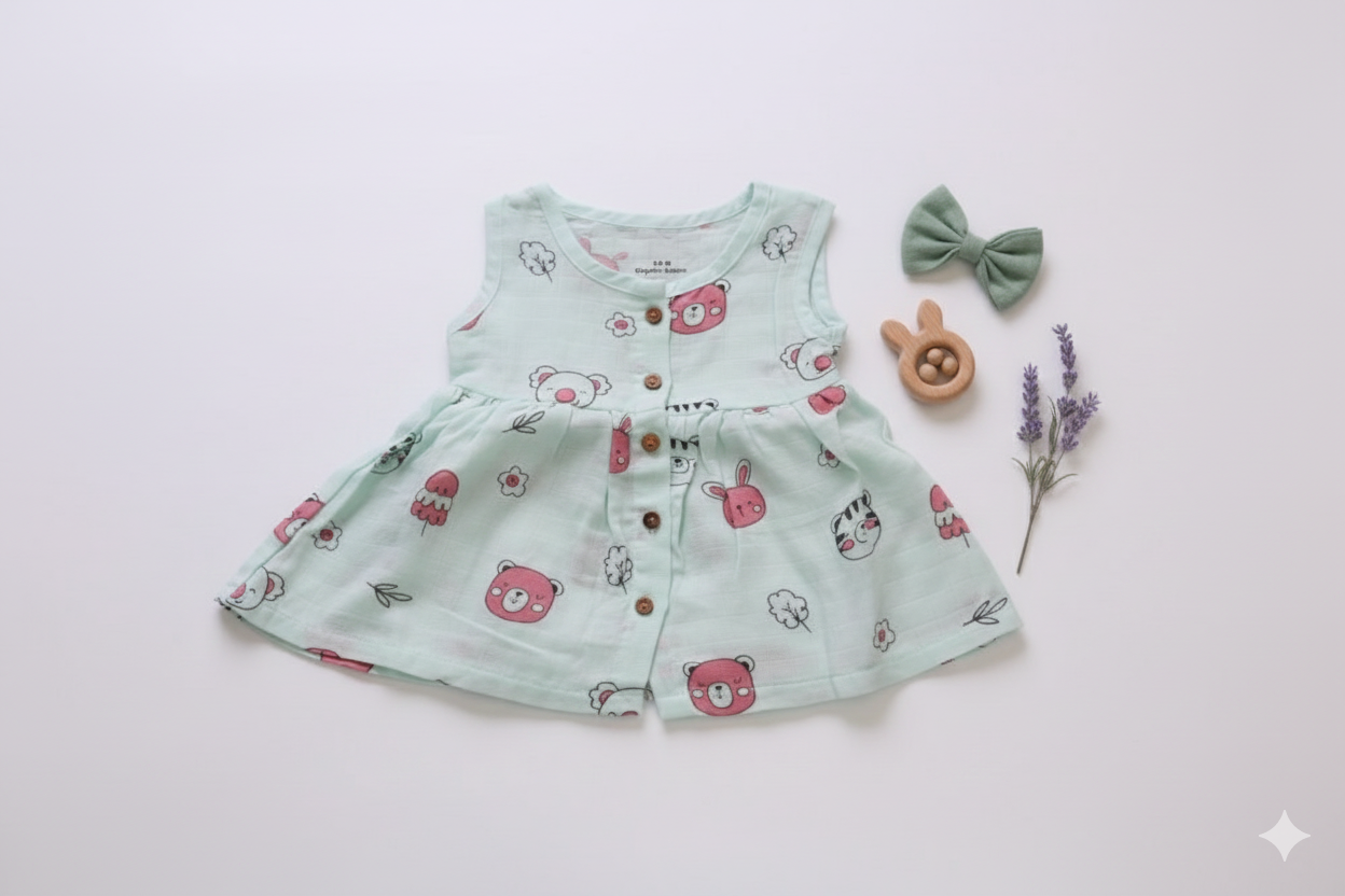 Muslin sleeveless Tiny Frock