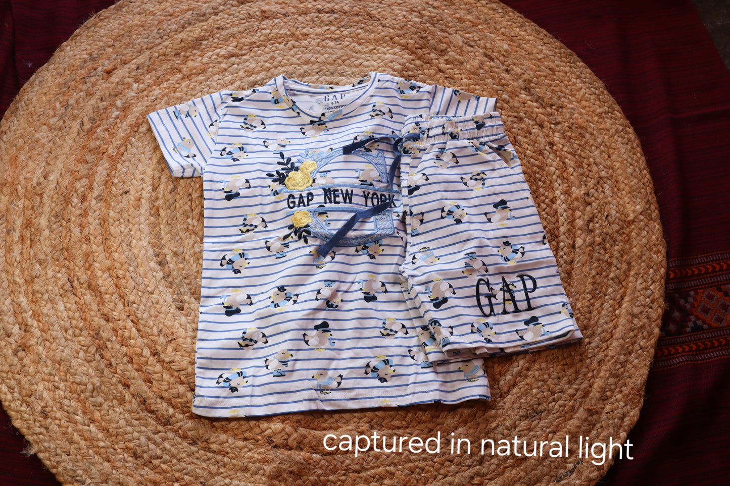 Cotton GAP New York Girls Floral Stripe Coord Set