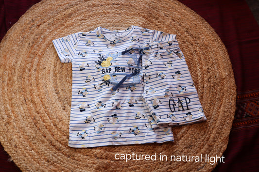 Cotton GAP New York Girls Floral Stripe Coord Set