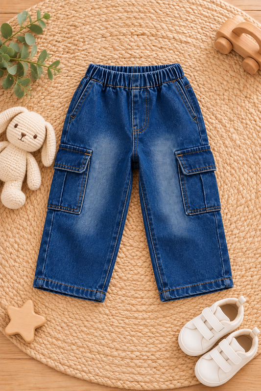 Classic Blue Denim Jeans – Unisex Baby & Toddler Jeans – photo 2