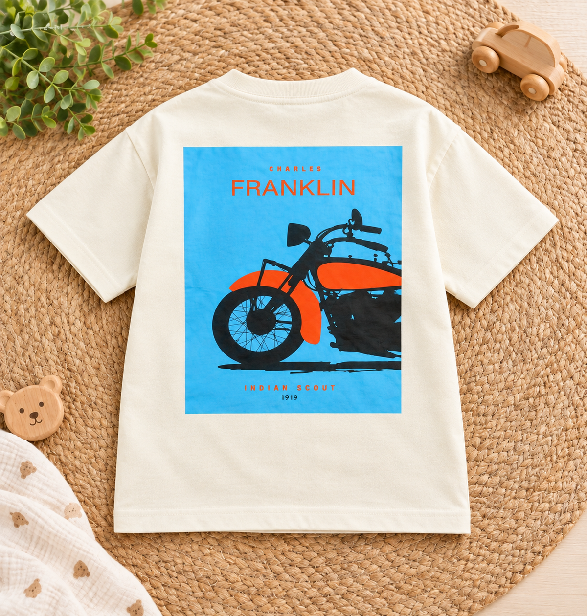 Premium 240+ GSM Kids Jeep Graphic T-Shirt – White