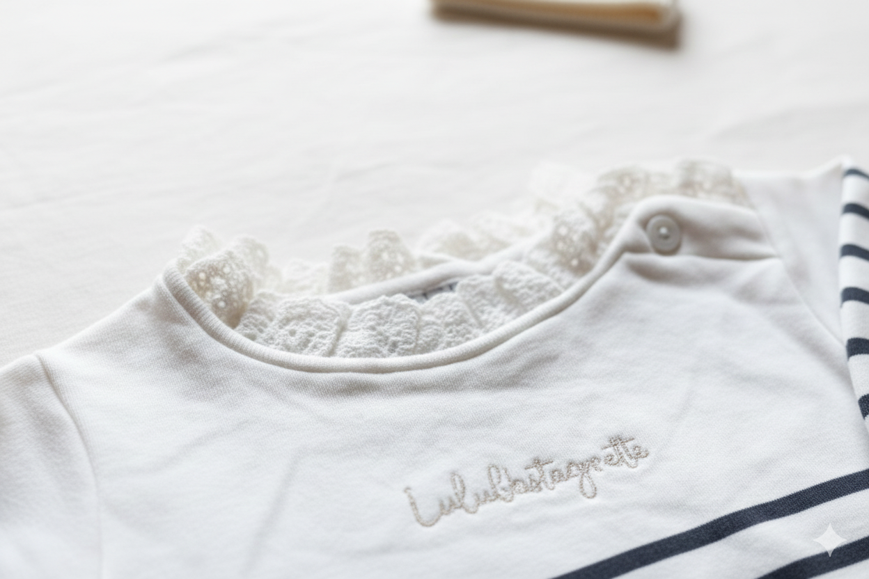 Lace & Stripes Elegant Sweatshirt