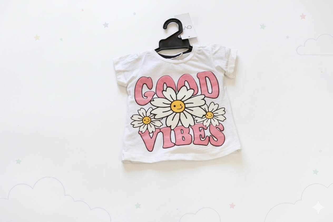 Good Vibes Daisy Summer Short Set for Baby Girls | Cotton
