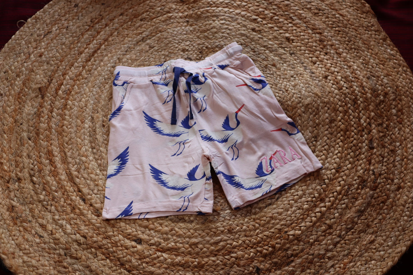 Cotton  Girl Co-ord Set – Bird Print T-Shirt & Shorts