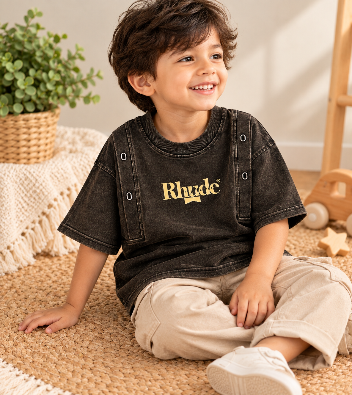 Washed Black Oversized Graphic T-Shirt – 240 GSM