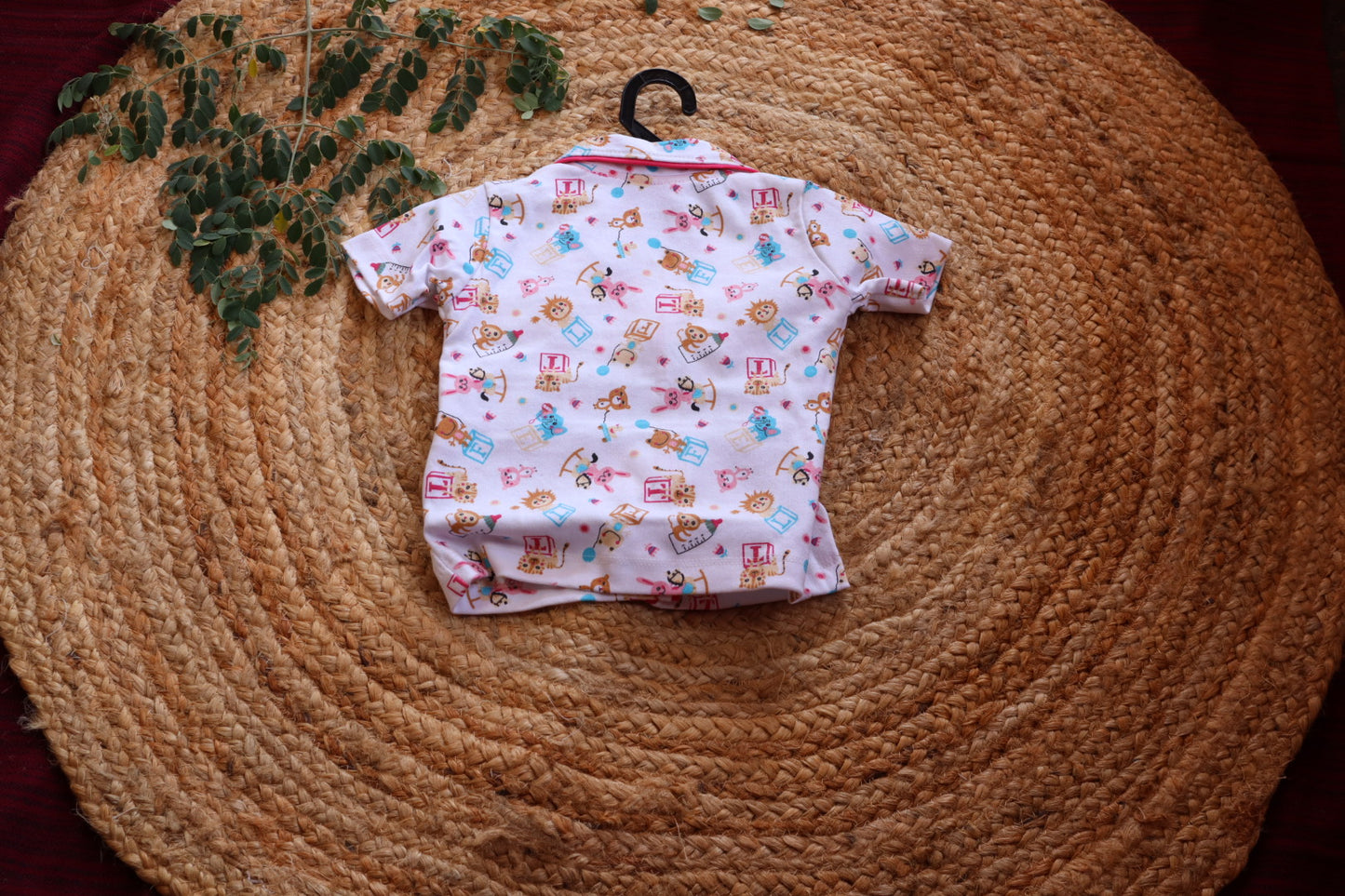 Kids Cotton Nightsuit | Animal Print Shirt & Pyjama Sleep Set