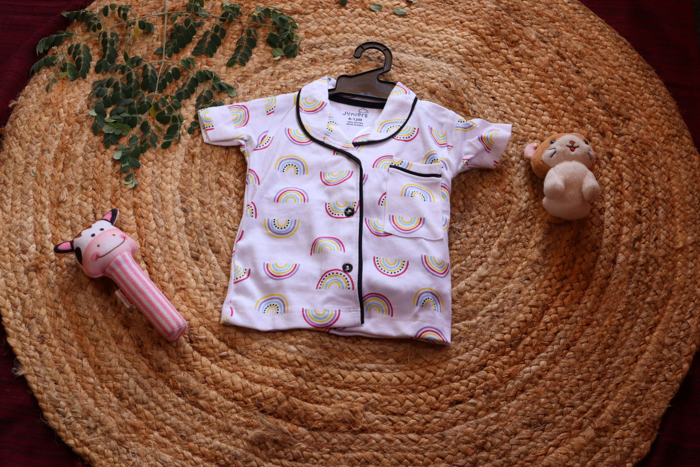Cotton Rainbow Print Baby Nightsuit Set