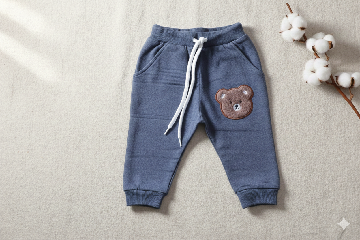 Winter Bear 3D Patch Fleece Co-ord Set for Babies