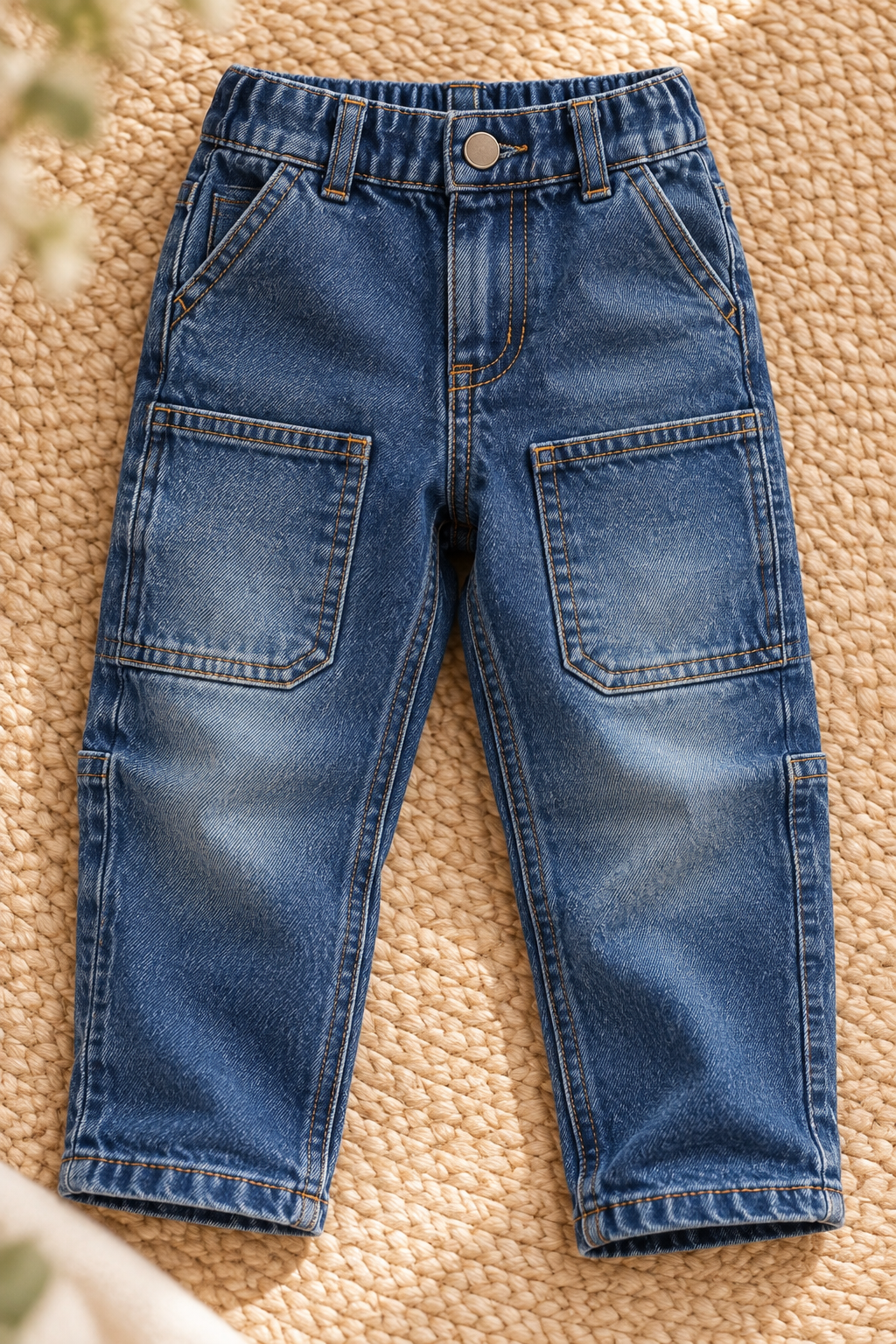 Unisex Dark Indigo Denim Jeans – Relaxed Utility Fit – photo 2