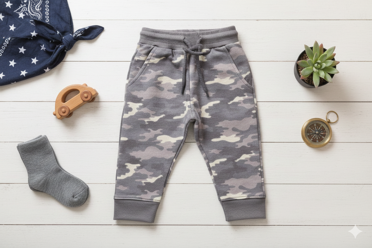 Little Commander Cotton Camo Co-Ord Set for Babies