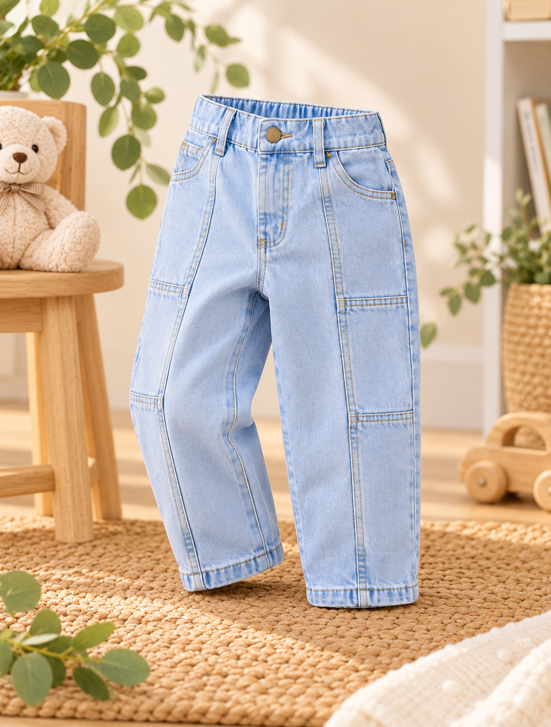 Ice Blue Unisex Kids Jeans – Casual Denim Pants – photo 3