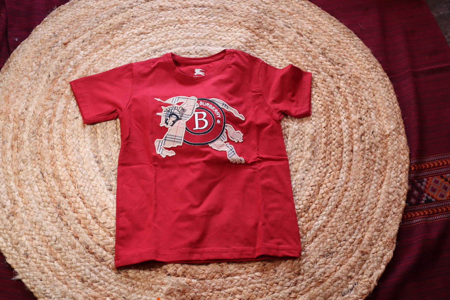 Cotton Burberry Kids Red Coord Set