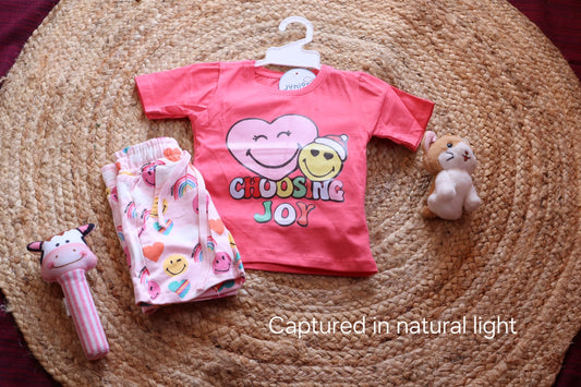 Juniors Girls "Choosing Joy" Smiley Co-ord Set
