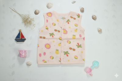 Muslin Sleeveless Jabla Top – Orange Planet Print