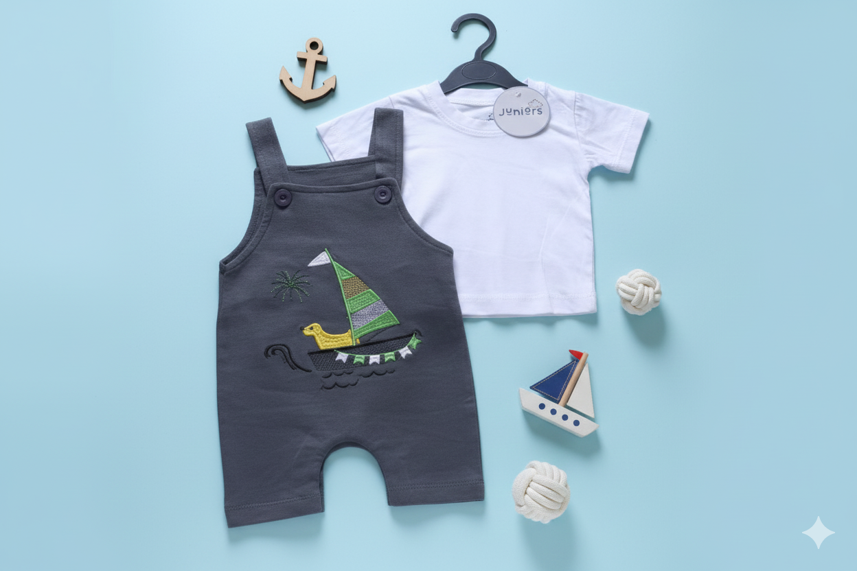 The Little Navigator Dungaree Set