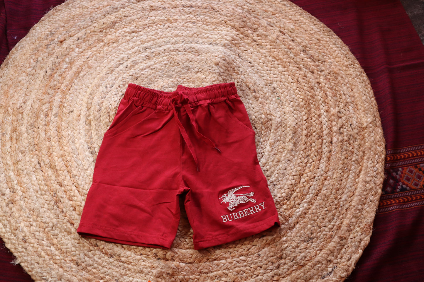 Cotton Burberry Kids Red Coord Set