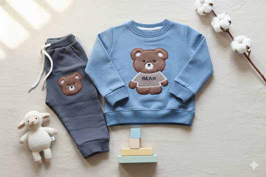 Winter Bear 3D Patch Fleece Coord Set