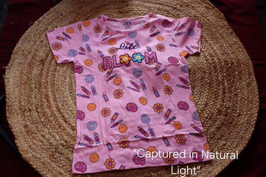Cotton Baby Girl Co-ord Set – Bloom Graphic T-Shirt & Pants – photo 2