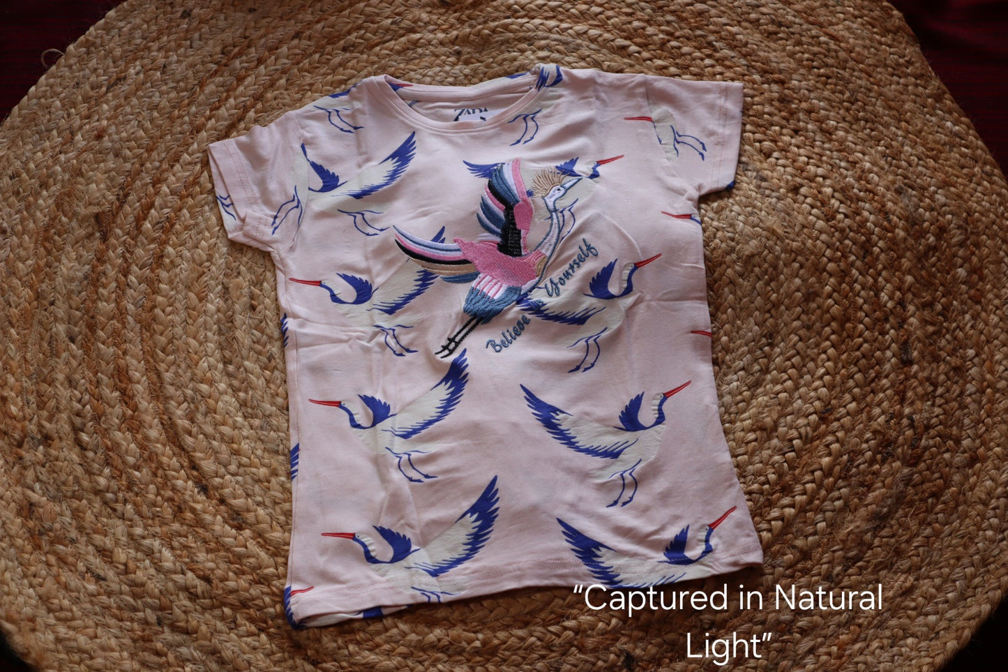 Cotton  Girl Co-ord Set – Bird Print T-Shirt & Shorts