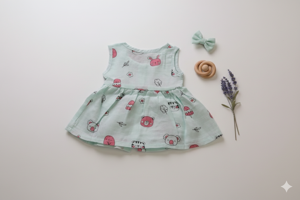 Muslin sleeveless Tiny Frock