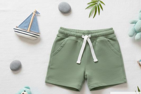 Little Explorer Knit Shorts (Light Military Green)