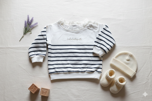 Lace & Stripes Elegant Sweatshirt