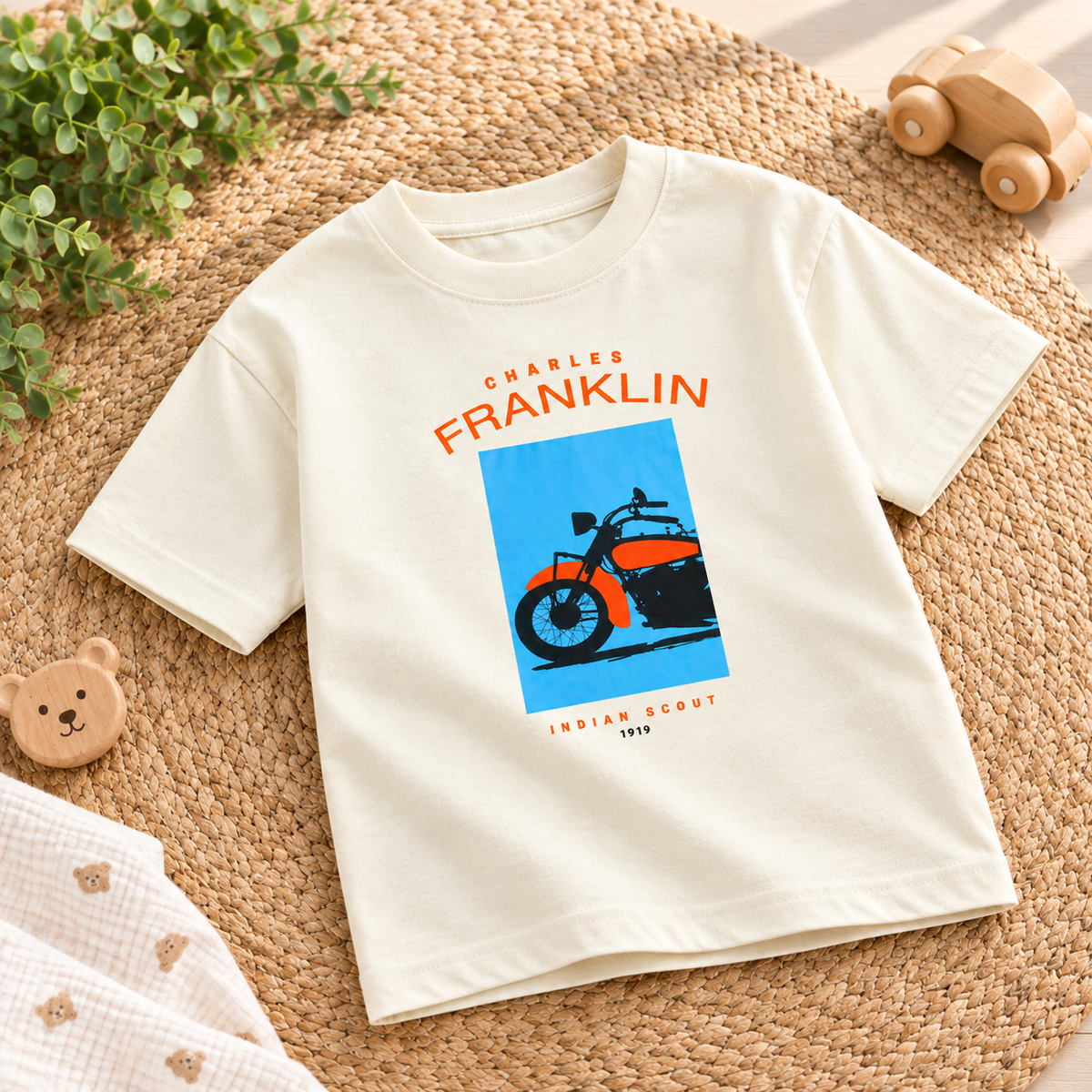 Premium 240+ GSM Kids Jeep Graphic T-Shirt – White