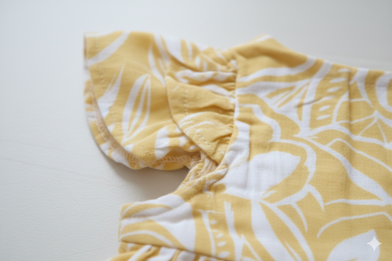 Yellow Muslin Cross-Body Baby Frock – Soft Infant Dress
