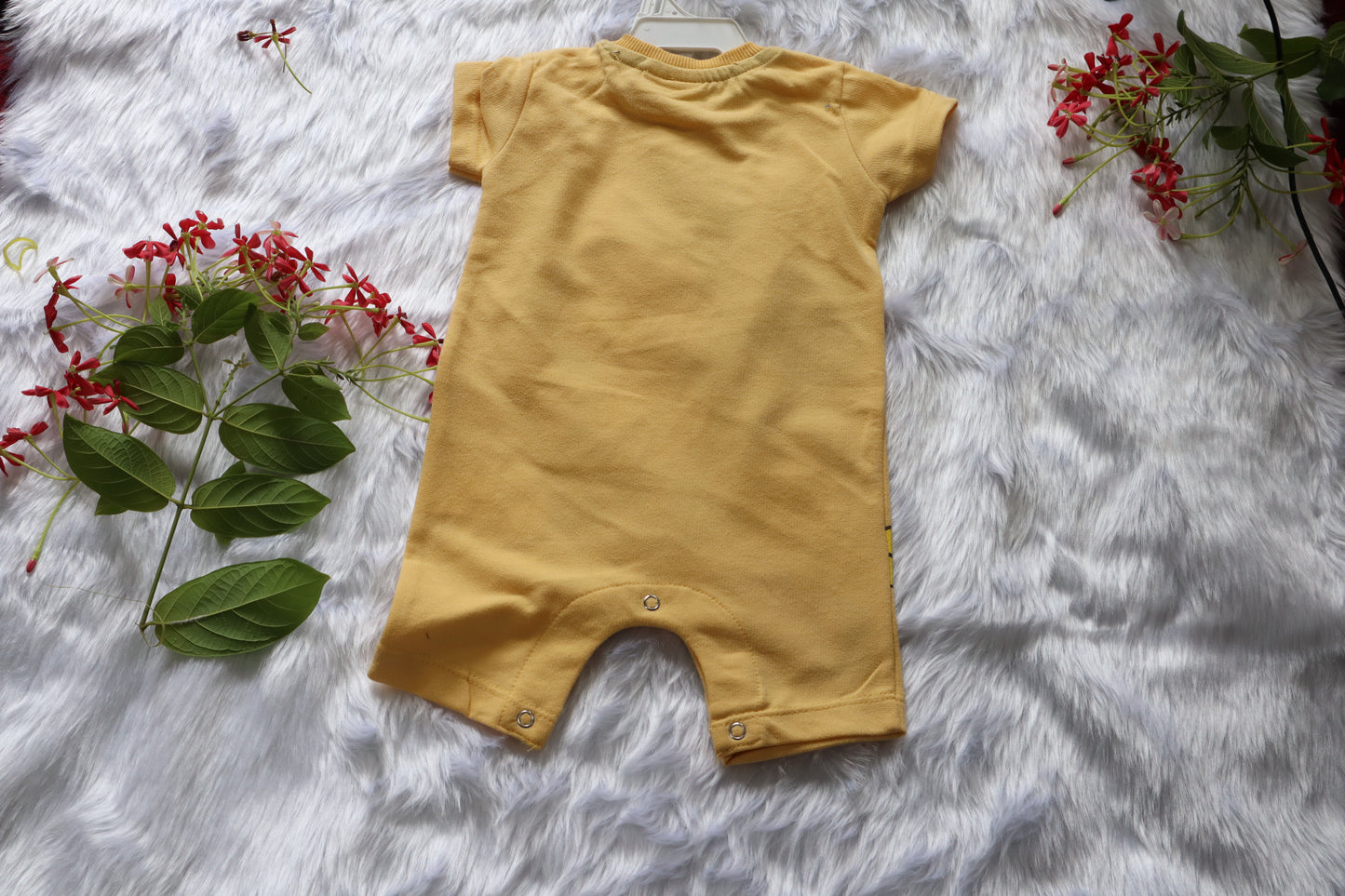 Baby Yellow Cartoon Print 100% Cotton Romper