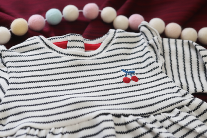 Cherry Strip Knit Baby Frock – photo 3