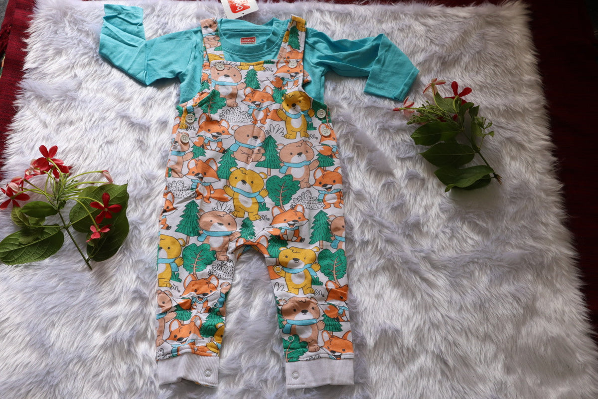 Babyhug Woodland Friends Dungaree Set